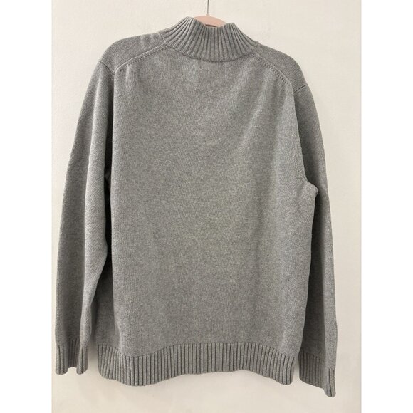Mens L.L.Bean Gray 1/4 Zip Heavy Weight Mock‎ Neck Sweater Size XL Heritage - Picture 2 of 3